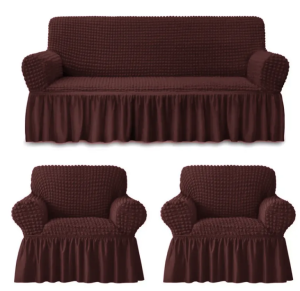 Cubre Sillon Algodón Turco 3+1+1 Polatti Color Marron