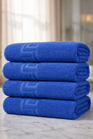 Toalla de Baño 100% Algodon Marca Polatti color Azul (unidad)