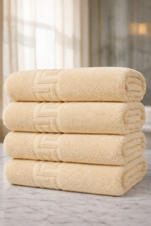 Toalla de Baño 100% Algodon Marca Polatti color Beige