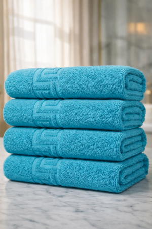 Toalla de Baño 100% Algodon Marca Polatti color Turqueza