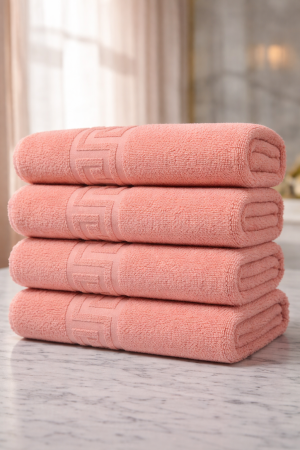 Toalla de Baño 100% Algodon Marca Polatti color Coral