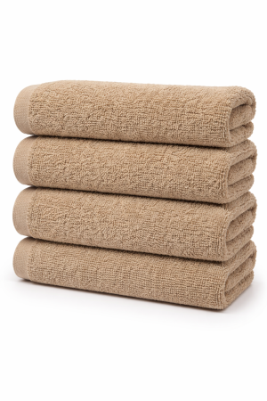 Set 4 Toallas de Mano 100% Algodón Turco color Beige