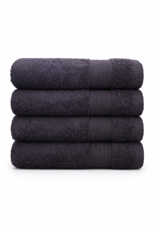 Set 4 Toallas de Mano 100% Algodón Turco Original Color Azul Oscuro