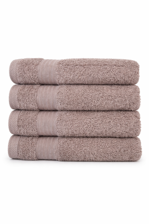 Set 4 Toallas de Mano 100% Algodón Turco Original Color Marron