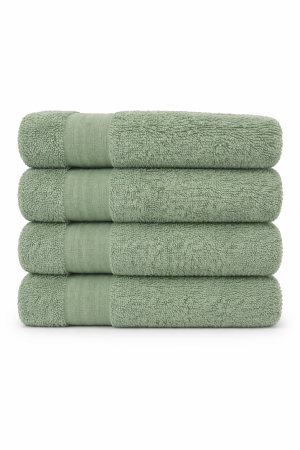 Set 4 Toallas de Mano 100% Algodón Turco Original Color Verde